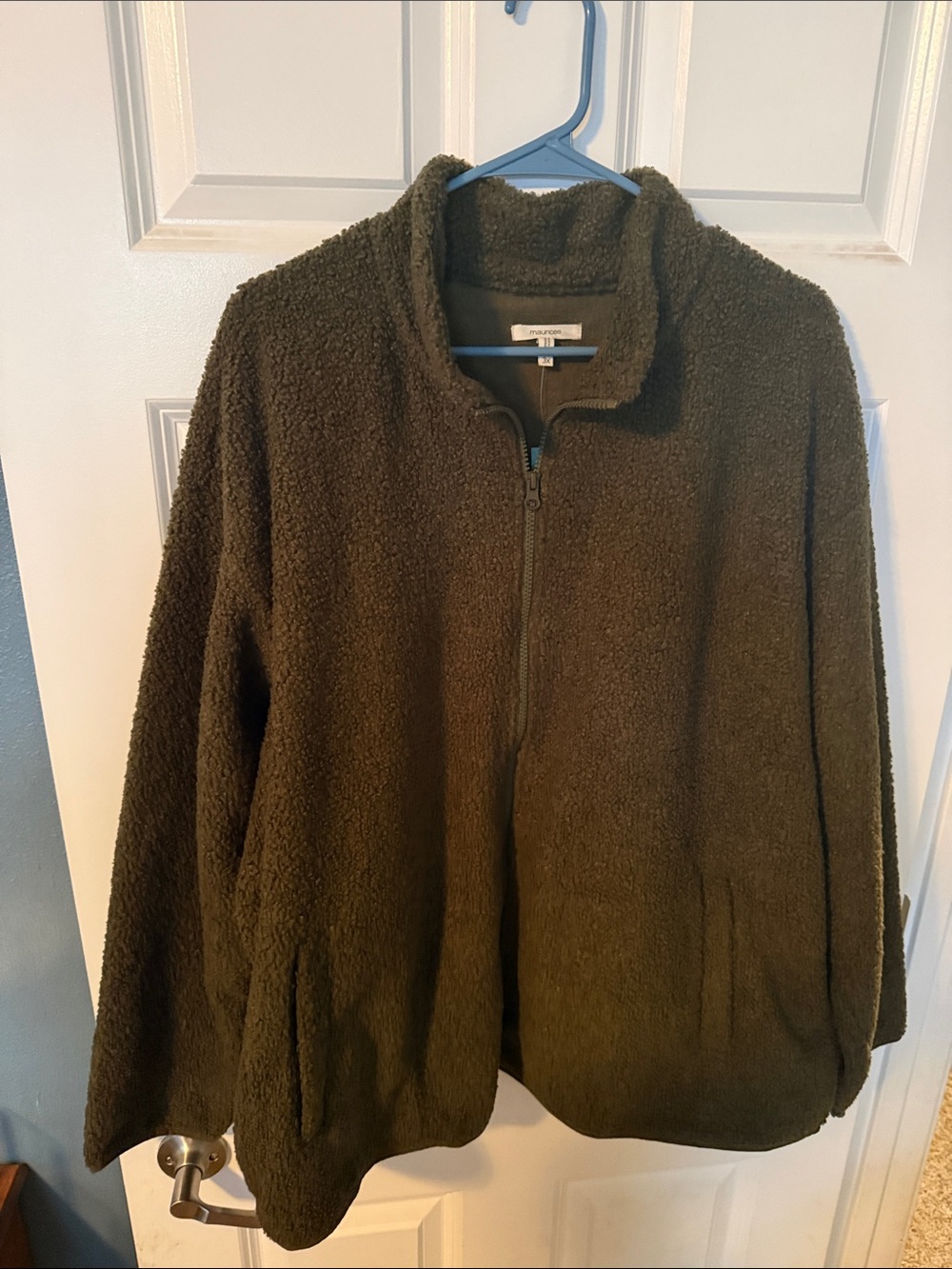 Maurices Olive Green Sherpa Puffer Jacket